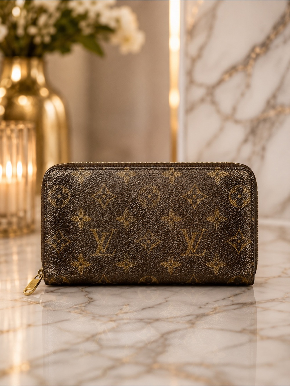Louis Vuitton Monogram Large Travel Zip Wallet | LV Passport Wallet | Full Set